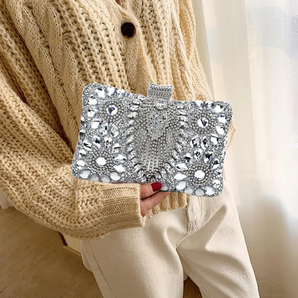 Women Shoulder Bag Rhinestones Shinny Crossbody Bag Glitter Evening Bags for Parties Wedding Clubs