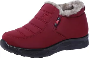 Women Snow Boots Waterproof Winter Boots Non Slip Fully Fur Booties Casual Slip on Ankle Boots Thickening Winter Shoes Walking Hiking Booties