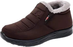 Women Snow Boots Waterproof Winter Boots Non Slip Fully Fur Booties Casual Slip on Ankle Boots Thickening Winter Shoes Walking Hiking Booties