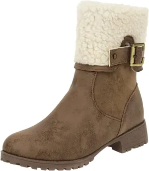 Women Snow Boots Waterproof Winter Boots Non Slip Warm Fur Booties Lightweight Slip on Ankle Boots Thickening Winter Shoes Walking Hiking Booties