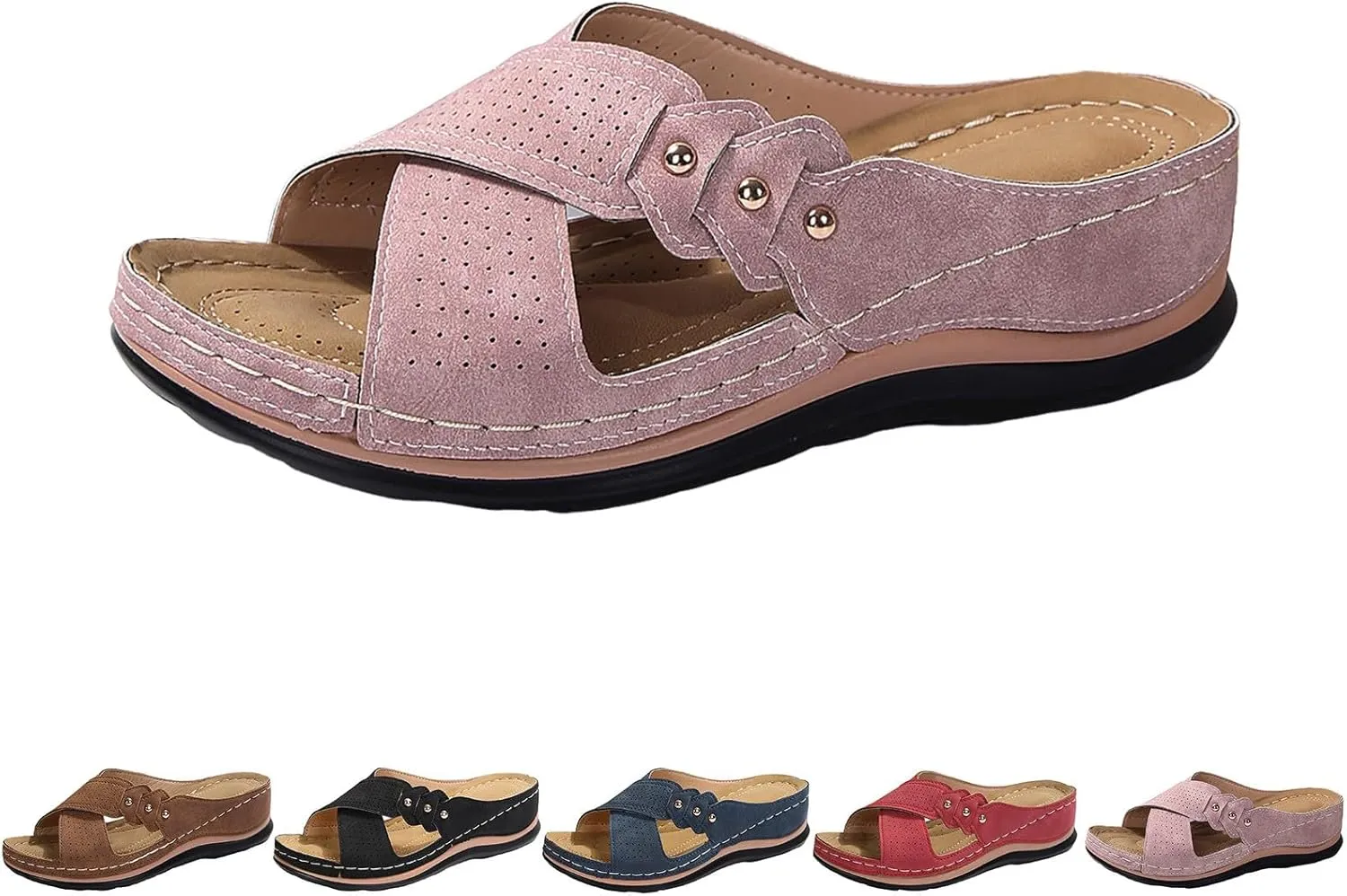 Women Summer Orthopedic Wedge Sandals 2025 Open Toe Bohemian Sandals Party Dress Wedding Dance Shoes Comfortable Soft Sole Fashionable Wedge Sandal