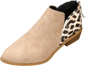 Womens Boots Ankle Brown Booties with Heel Ladies Booties Ankle Boots Mens Casual Boot Lightweight Cute Round Toe Closed Toe Wide Fit Available