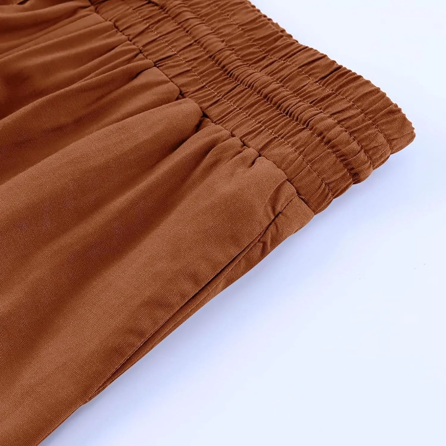 Womens Business Pants Fashion Dressy Wide Leg Work Pant Drawstring High Waisted Solid Color Loose Casual Trousers