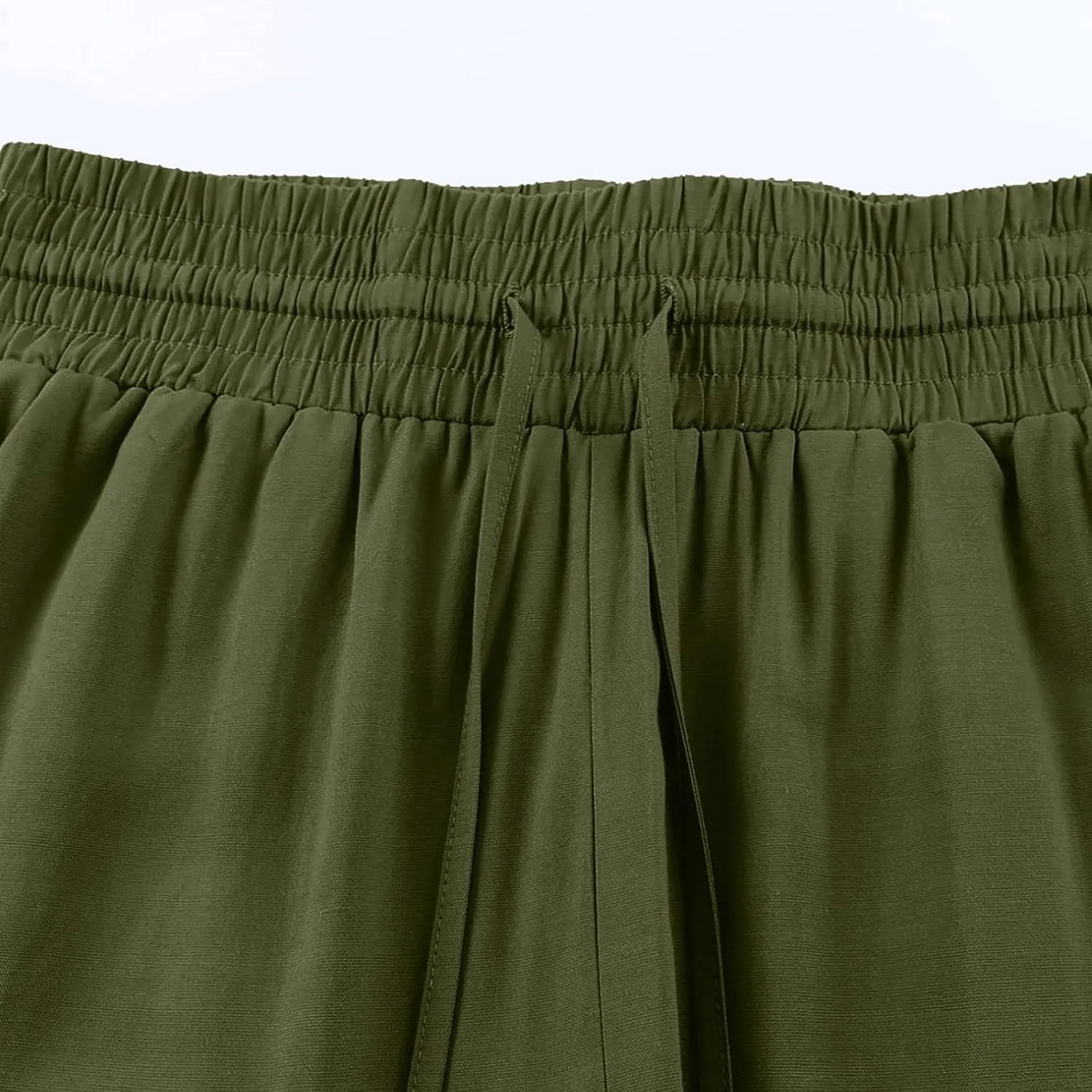 Womens Business Pants Fashion Dressy Wide Leg Work Pant Drawstring High Waisted Solid Color Loose Casual Trousers