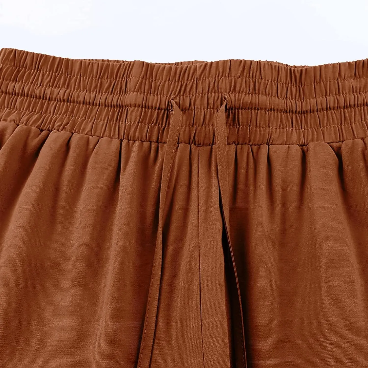 Womens Business Pants Fashion Dressy Wide Leg Work Pant Drawstring High Waisted Solid Color Loose Casual Trousers