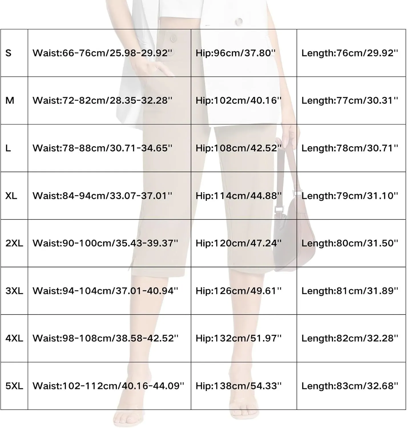 Womens Capri Trousers High Waist Slim Fit Smart Casual Dress Cropped Pants Oversize Fashion Office Business Wokrwear Capris