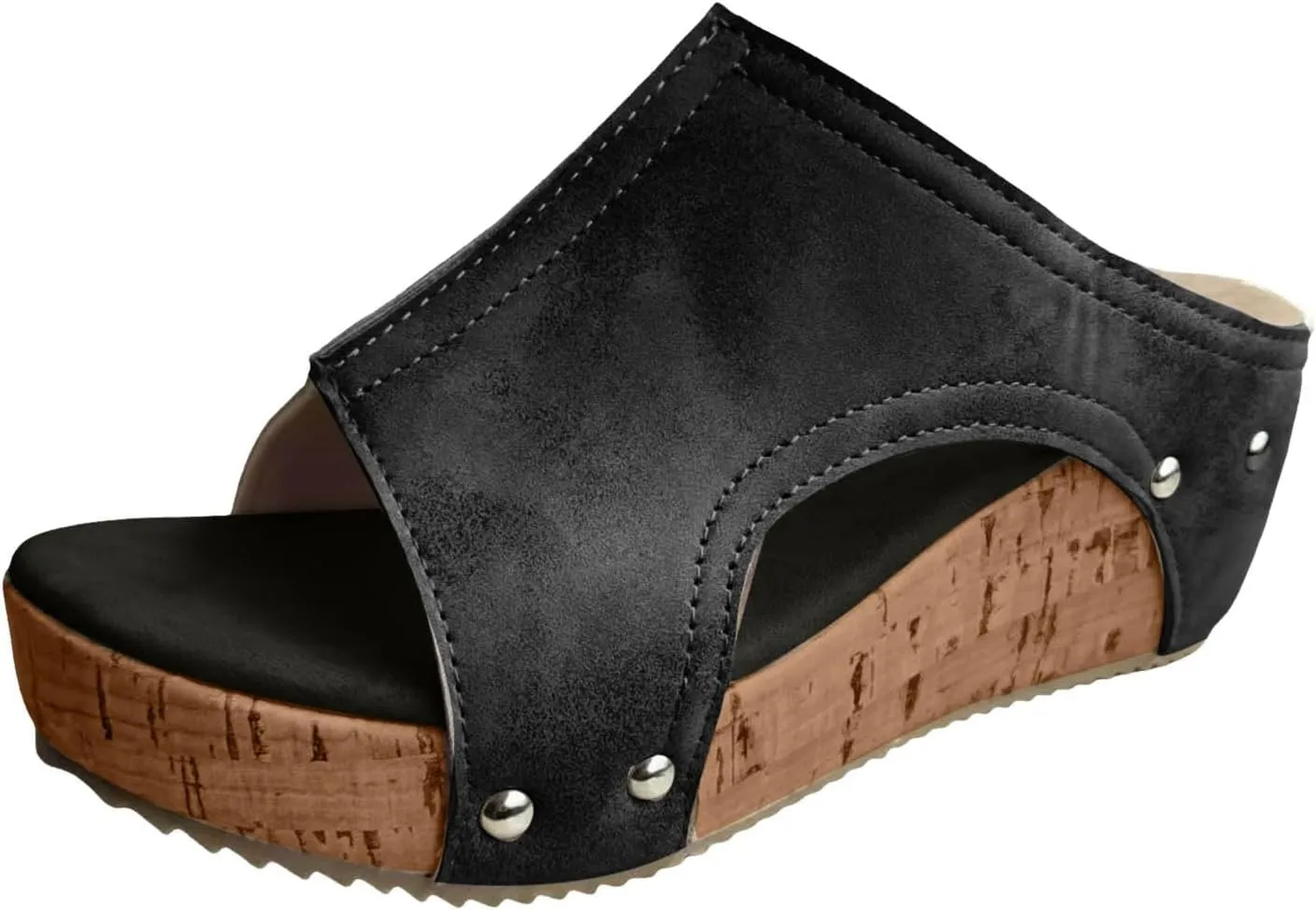 Womens Comfy Wedge Orthopedic Sandals for Women Dressy Summer Platform Cork Women's Wedges Sandal Ankle Strap Ladies Comfortable Strappy Casual Shoes for Daily Wear