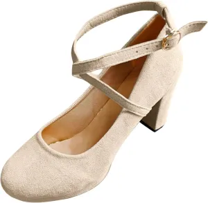 Women's Elegant High Heels Pointed Toe Dress Shoes for Ladies Comfortable Chunky Heel Party Wedding Wear Spring