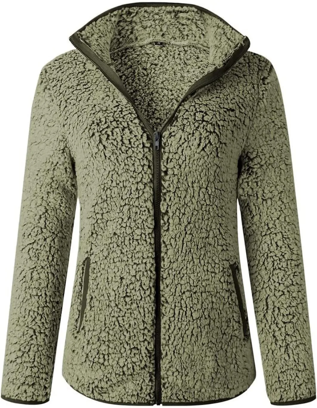 Womens Fuzzy Fleece Lined Jacket Flannel Shirts Cardigan Long Sleeve Zipper Coats Outerwear 2024 Fall Outfits
