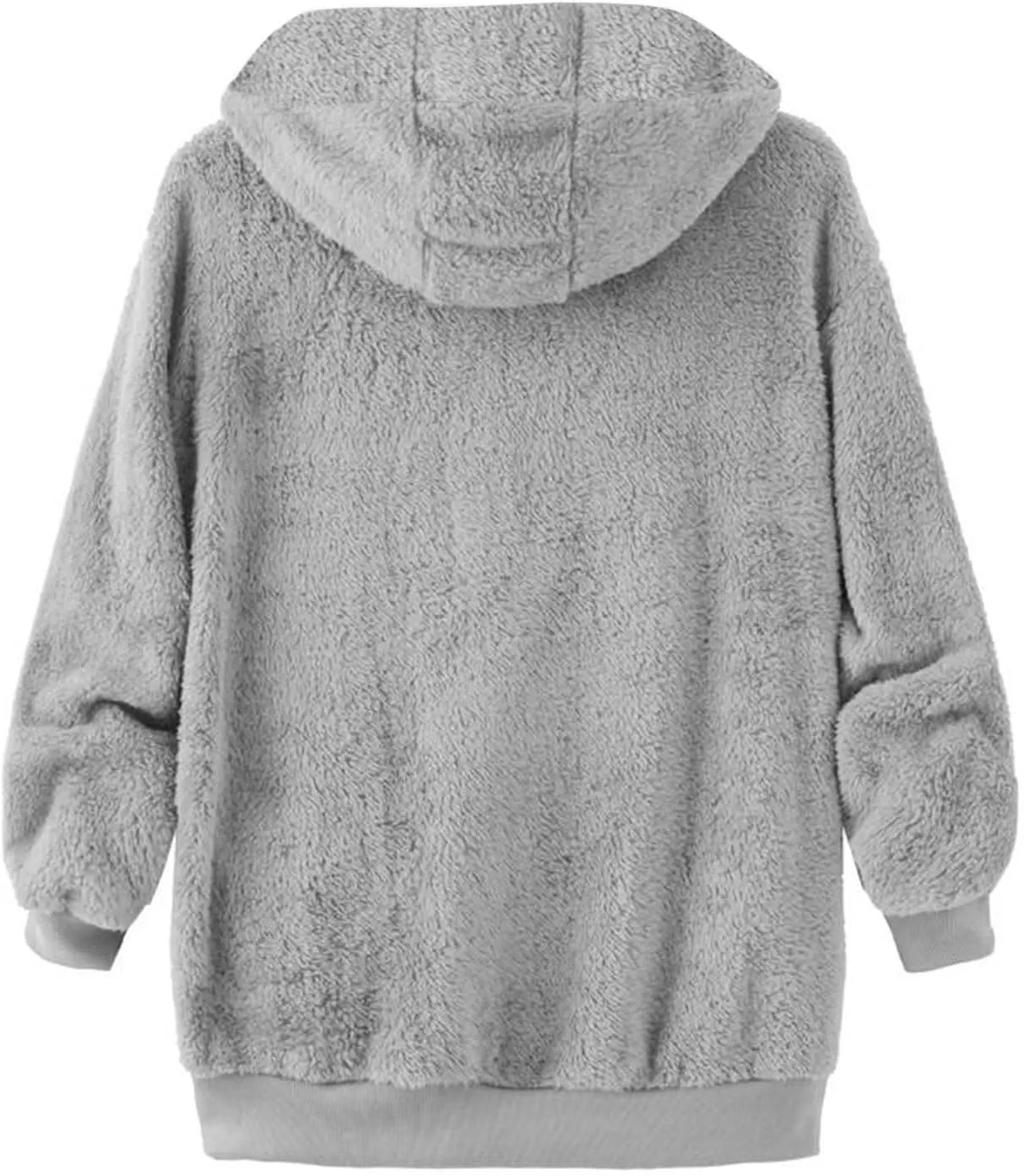 Womens Fuzzy Sherpa Pullover Hoodie Hooded Zip Up Sherpa Jacket Oversized Fleece Hoodies Soft Cozy Winter Coats