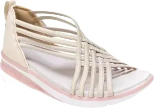 Womens Heccie Sandals Summer Multi Strap Orthopedic Sandals for Women, Arch Support Lightweight Stretch Sandal Beach Outdoor Walking Roman Shoes Open Toe Slip On Shoes