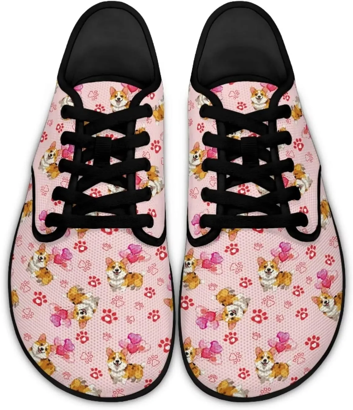 Womens Lace Up Walking Shoes Mesh Sneakers Wide Toe Box Barefoot Shoes Flats Shoes Casual Footwear
