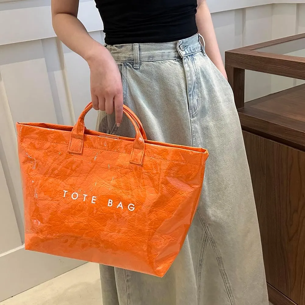 Women's Large PVC Tote Bag 2024 Fashion Handbags Big Winter Fall Totebag Y2K Shopping Hobo Bag Shoulder Purse with Laptop