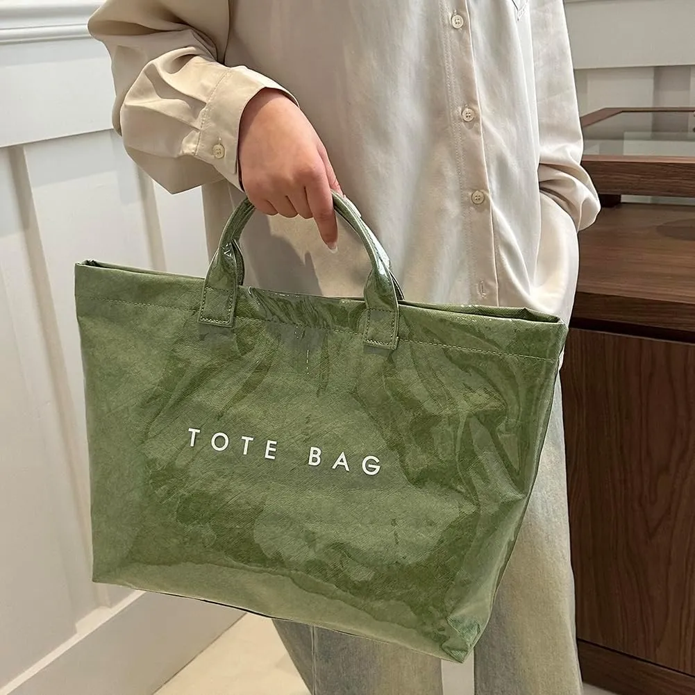 Women's Large PVC Tote Bag 2024 Fashion Handbags Big Winter Fall Totebag Y2K Shopping Hobo Bag Shoulder Purse with Laptop