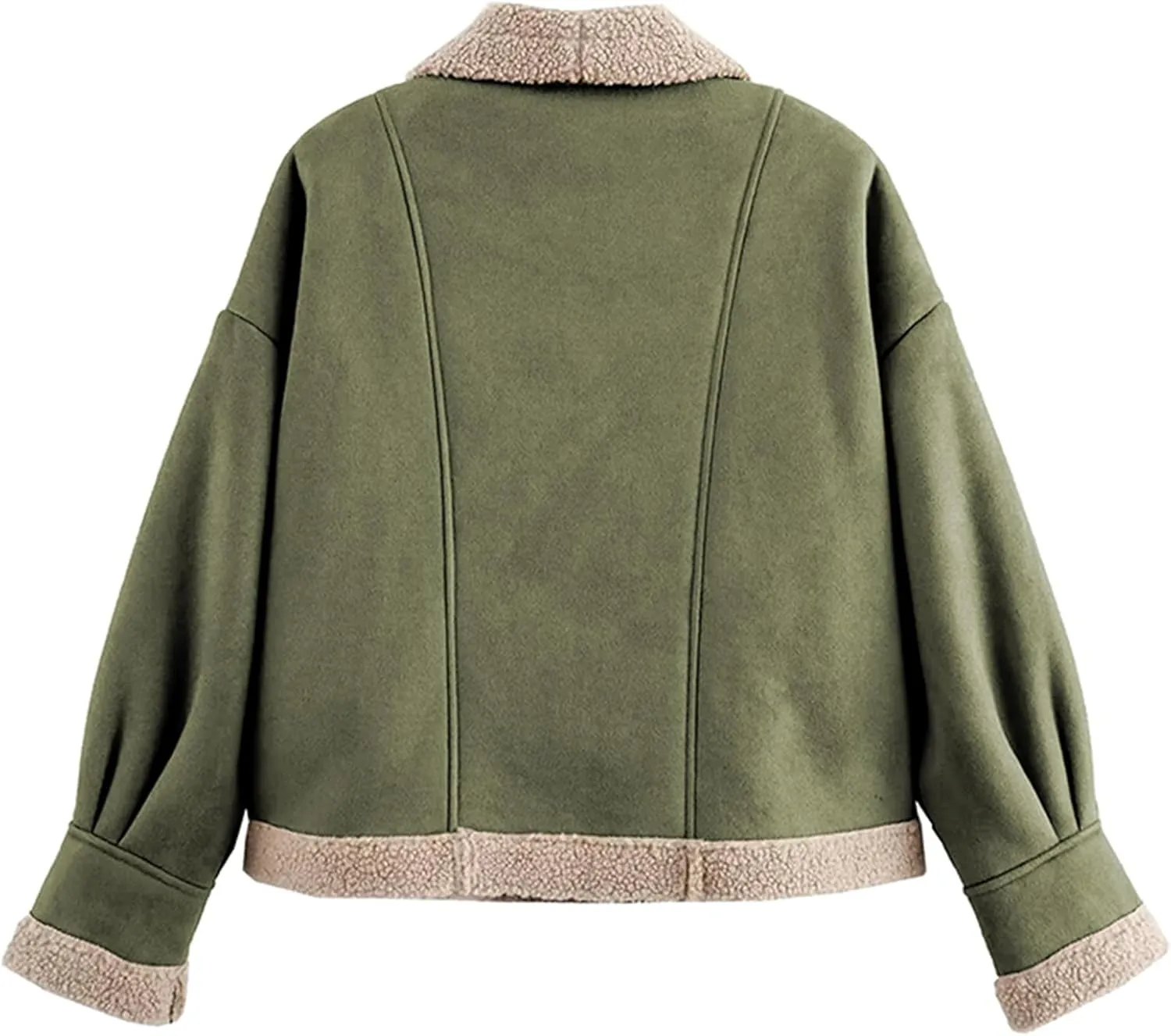 Women's Long Sleeve Oversized Sherpa Fleece Jacket With Cozy Stylish Winter Coat For Casual Wear Warm Outerwear
