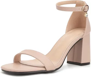 Women's Low Block Chunky Heels, Open Toe Ankle Strap Heels Sandals,Party & Dating Dress Heeled Shoes