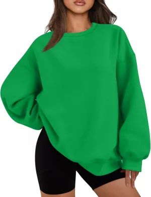 Womens Oversized Sweatshirts Crew Neck Pullover Sweaters Casual Comfy Fall Outfits Clothes 2024