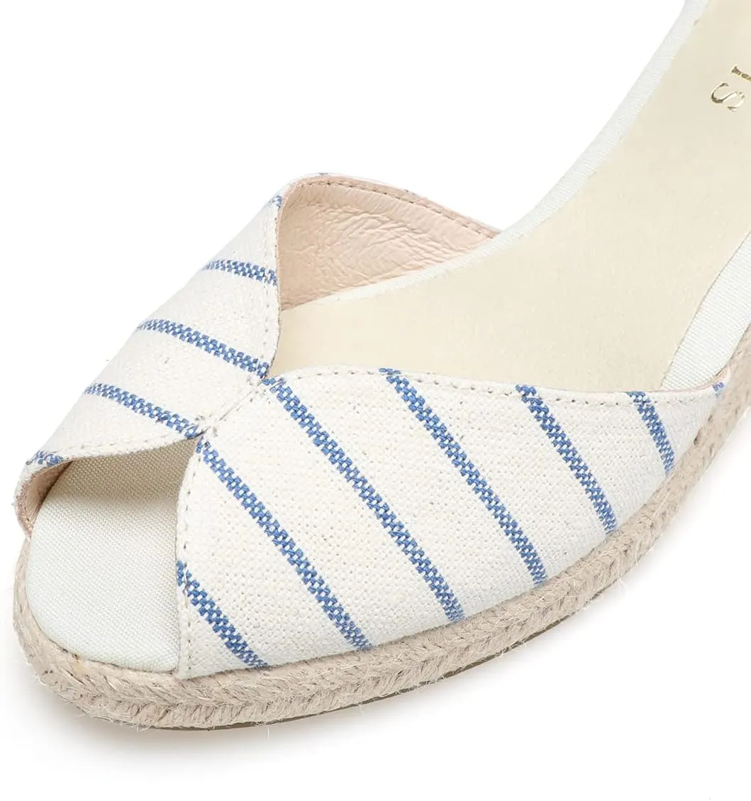 Women??s Platform Wedges Espadrilles, 3" Wedge, Soft Ankle-Tie Strap, Closed Toe, Classic Summer Sandals