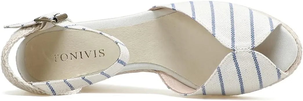 Women??s Platform Wedges Espadrilles, 3" Wedge, Soft Ankle-Tie Strap, Closed Toe, Classic Summer Sandals