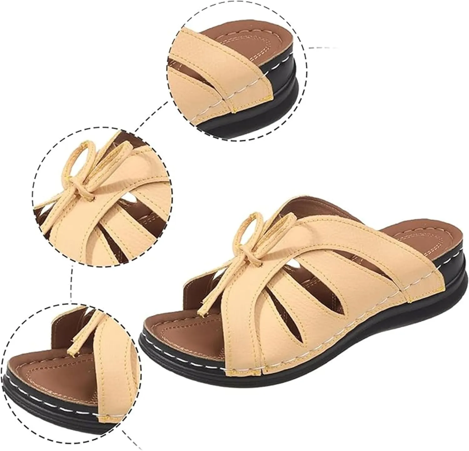 Women's Sandals Comfortable Cute Orthotic Flips Flops Arch Support for Flat feet Walking Beach Orthopedic Slippers Slides