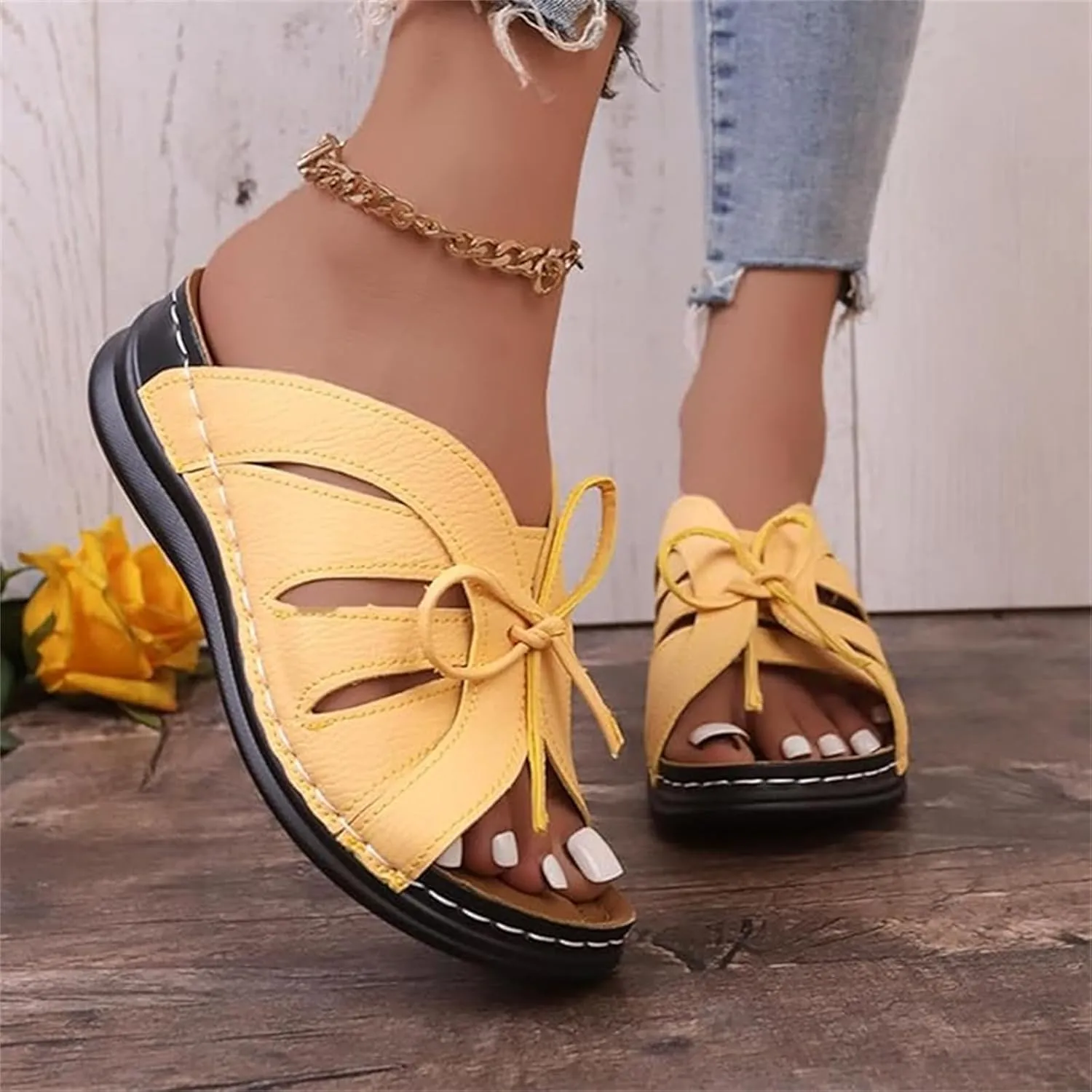 Women's Sandals Comfortable Cute Orthotic Flips Flops Arch Support for Flat feet Walking Beach Orthopedic Slippers Slides