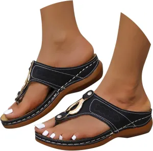 Womens Sandals Comfortable Dressy Arch Support Orthopedic Flip Flops 2025 Non Slip Summer Dressy Comfortable Sandals Slip On Beach Vacation Travel Working Shoes