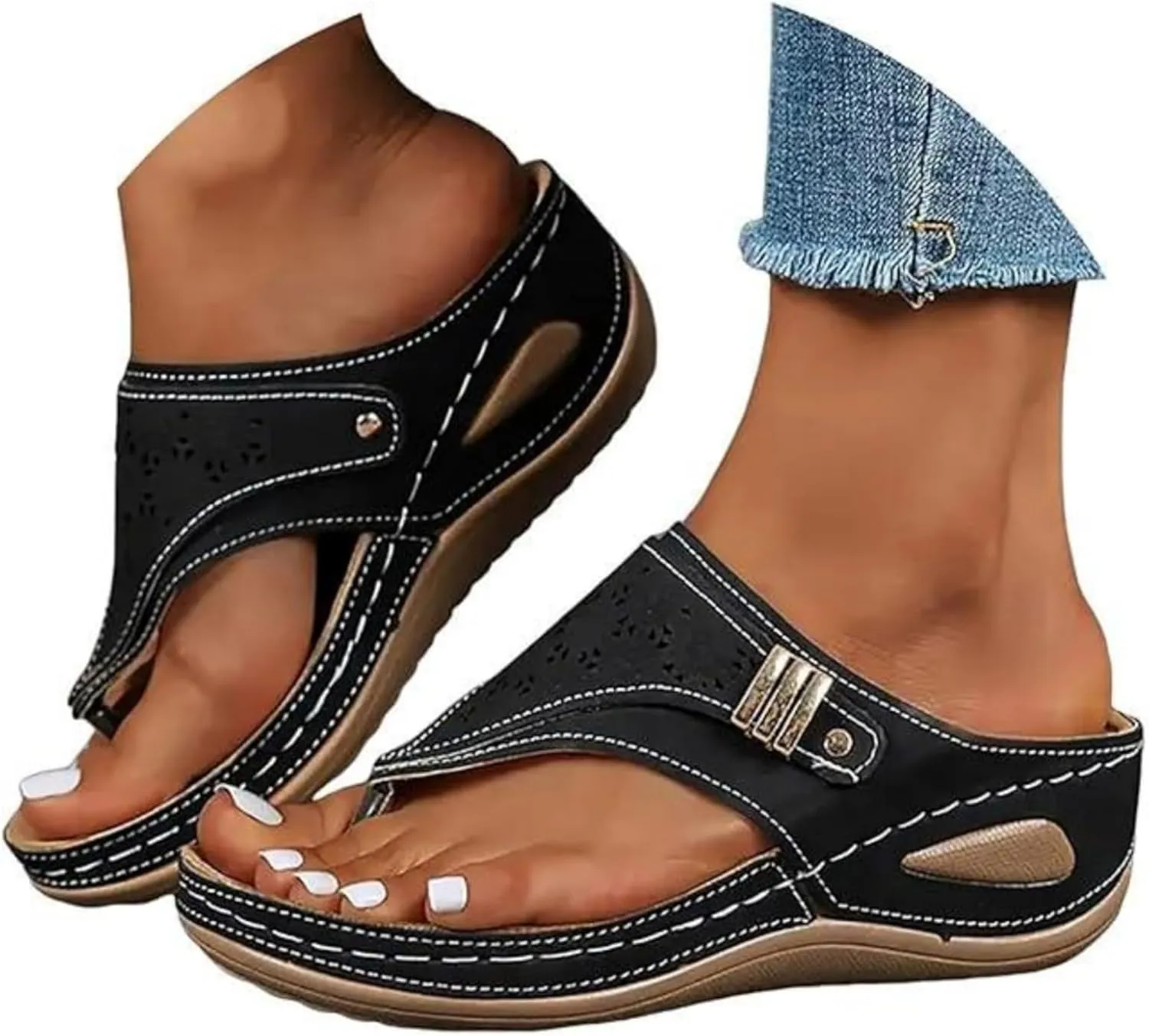 Womens Sandals Comfortable Dressy Arch Support Orthopedic Slides Slippers Summer Beach Orthotic Thong Flip Flops 2025