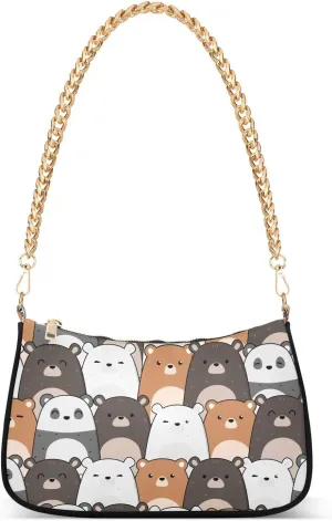 Womens Shoulder Bag Crossbody Purse Hobo Handbag for Ladies Gold Chain