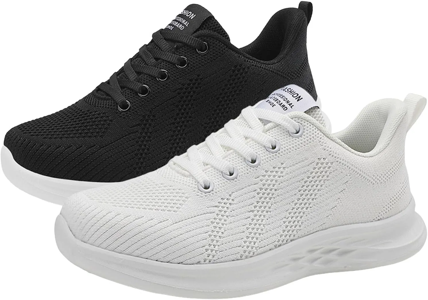 Women's Slip on Walking Shoes Comfy Knitted Non Slip Arch Support Running Shoes Breathable Mesh Sports Workout Tennis Shoes Fashion Lace Up Sneakers