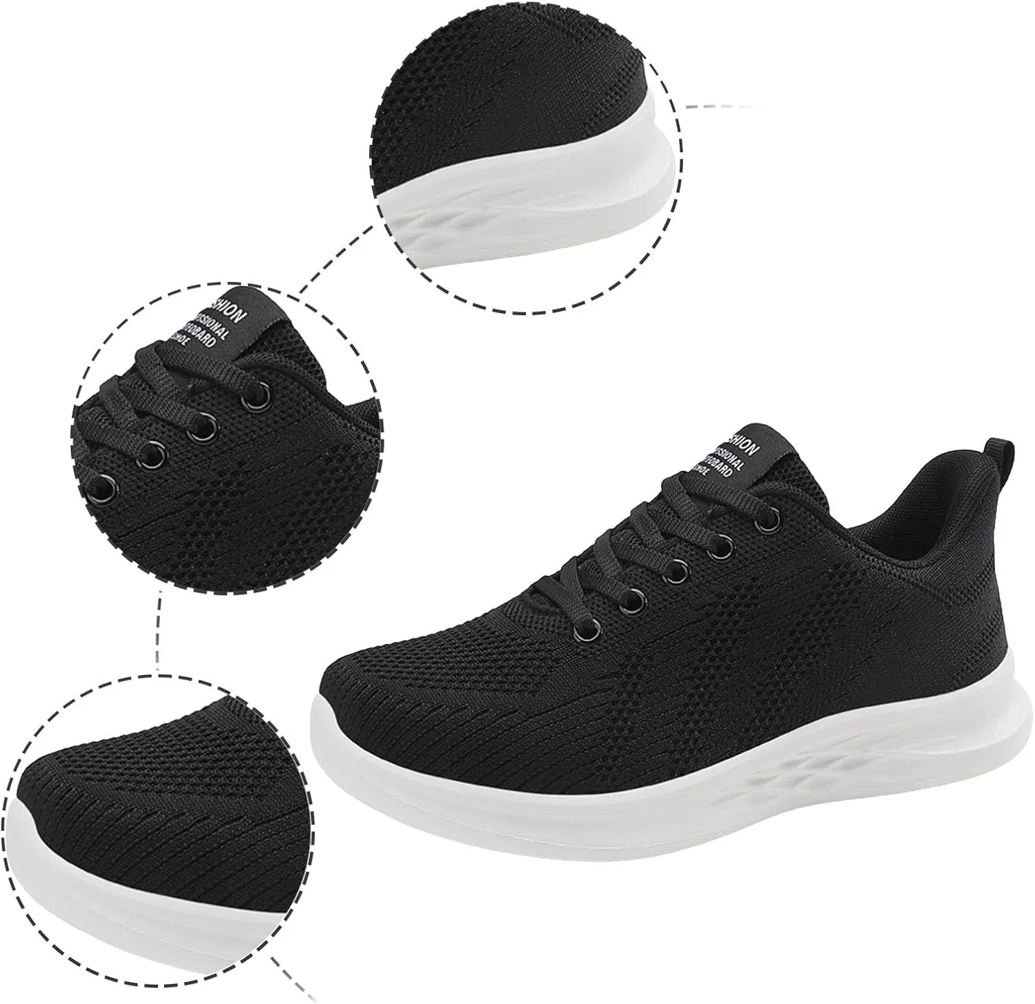 Women's Slip on Walking Shoes Comfy Knitted Non Slip Arch Support Running Shoes Breathable Mesh Sports Workout Tennis Shoes Fashion Lace Up Sneakers