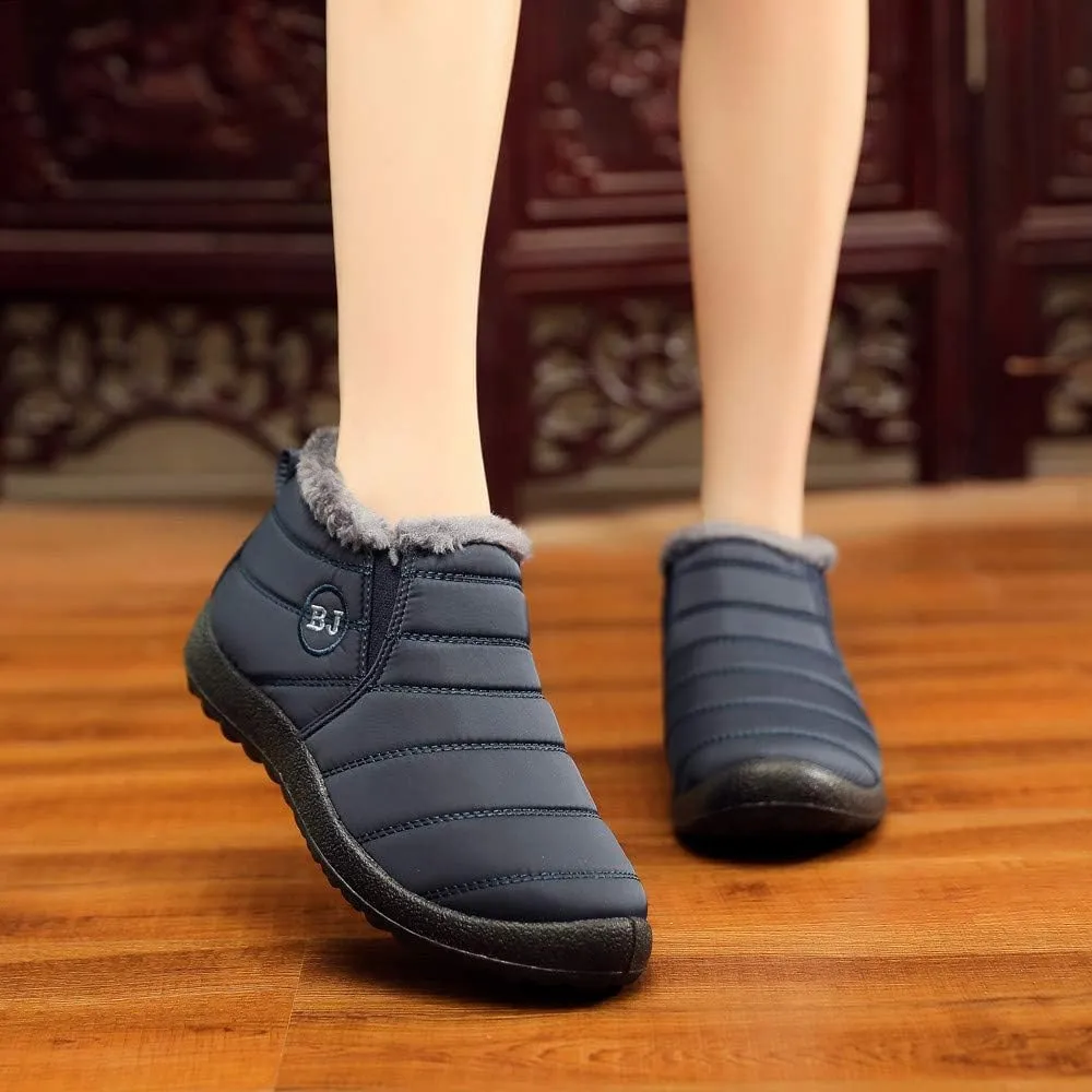 Women's Snow Boots Waterproof Winter Boots Non-slip Fuzzy Fur Booties Casual Slip on Ankle Boots Thickening Winter Shoes Walking Hiking Booties