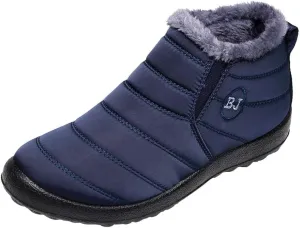 Women's Snow Boots Waterproof Winter Boots Non-slip Fuzzy Fur Booties Casual Slip on Ankle Boots Thickening Winter Shoes Walking Hiking Booties