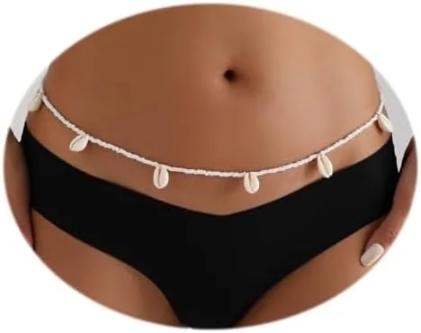 Women's Sparkly Body Chains Silver Rhinestone Waist Chain Belly Body Chains Fashion Waist Jewelry