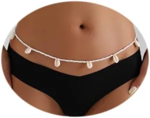 Women's Sparkly Body Chains Silver Rhinestone Waist Chain Belly Body Chains Fashion Waist Jewelry