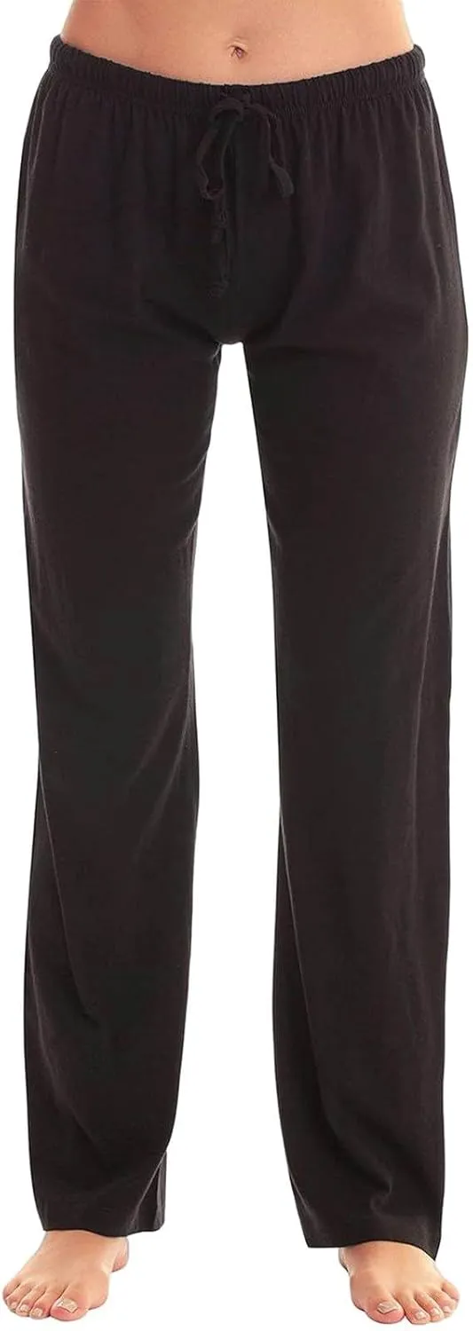 Womens Straight Leg Pants Fashion Drawstring Elastic Waist Lounge Pant Comfortable Solid Casual Trousers with Pockets