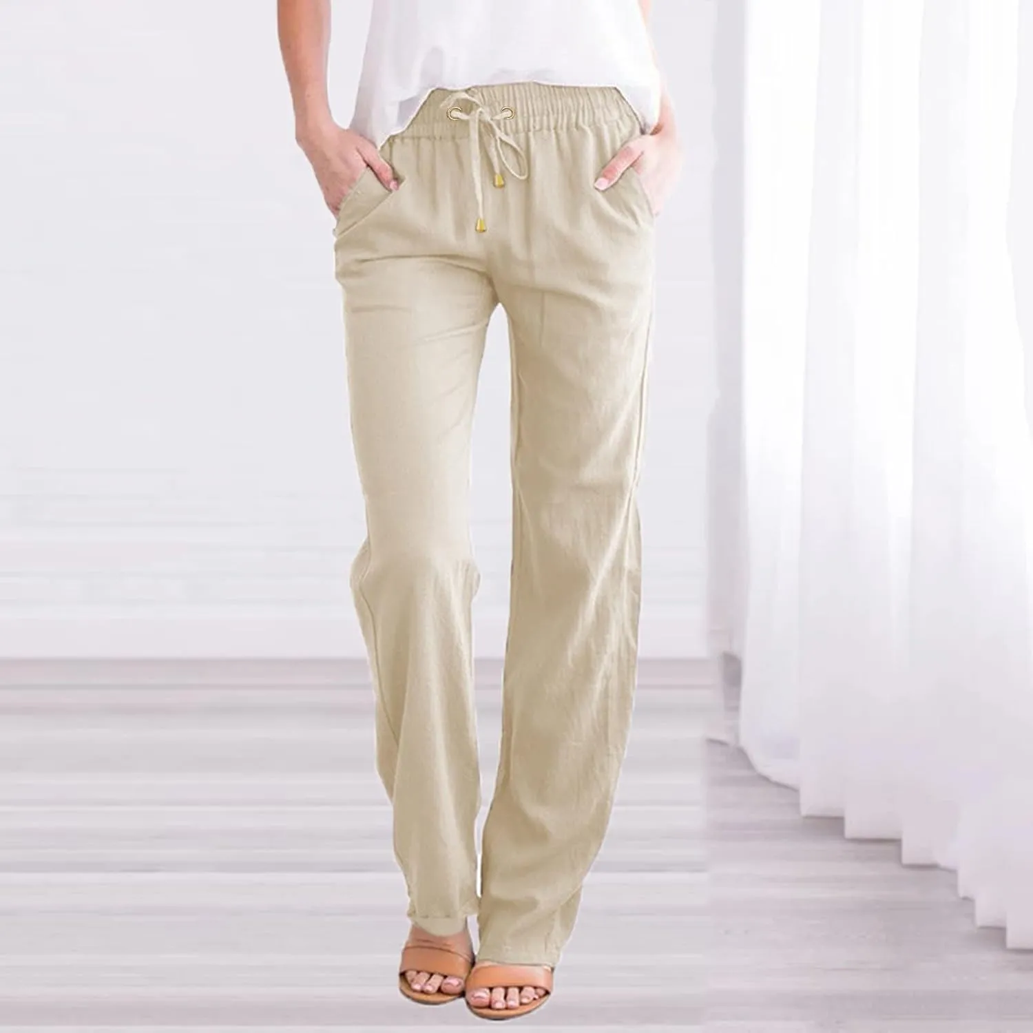 Women's Straight Leg Pants Winter flexie Hiking Thermal with Pockets Wide Leg Straight Leg