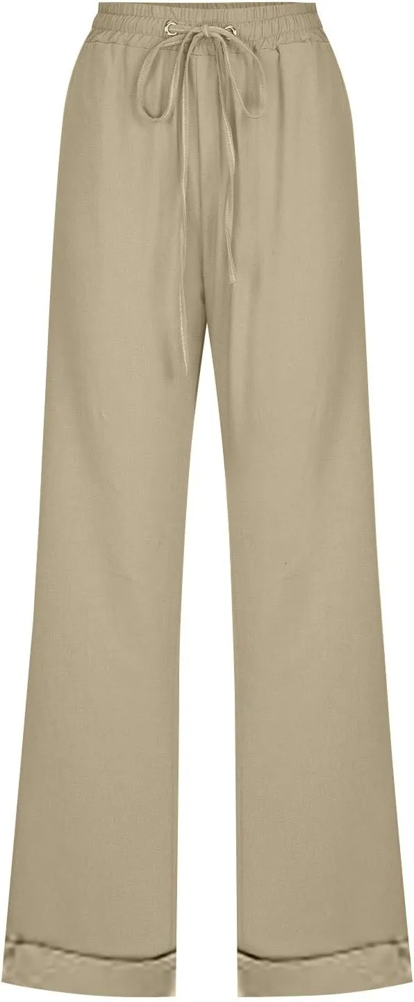 Women's Straight Leg Pants Winter Slack Travel Slacks with Pockets Wide Leg High Waisted