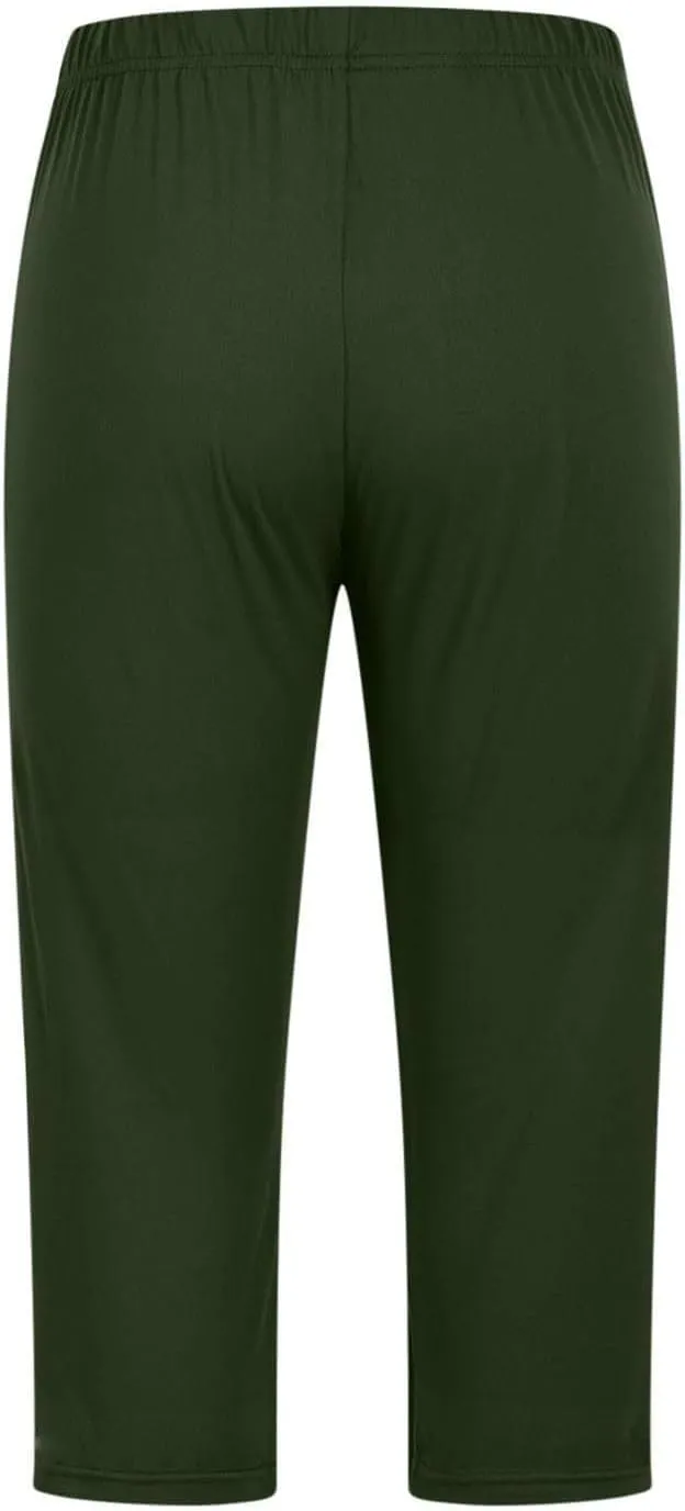 Womens Stretchy Yoga Cropped Leggings Tummy Control High Waisted Gym Athletic Capris Slim Fit Workout Summer Shorts