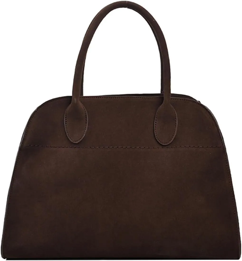 Womens Suede Tote Bag, Faux Leather Tote Bag for Women Vintage Top Handle Bag Fashion Retro Shoulder Satchel Bag