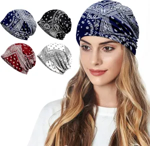 Women's Summer Beanie for Men Hat Boho Hats Adult Dwarf Hats Chemo Cap Cancer Headwear Caps Baggy Skull Sleep Cap Nightcap