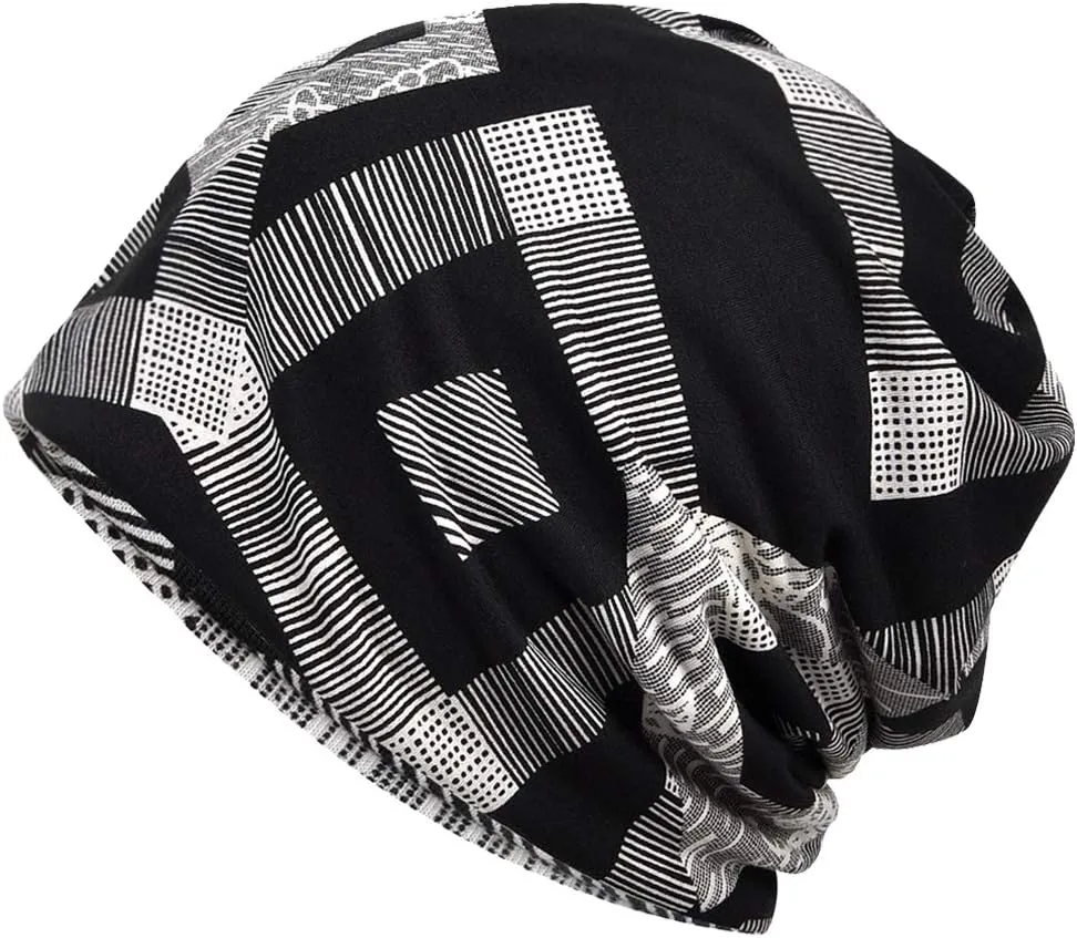 Women's Summer Beanie for Men Hat Boho Hats Adult Dwarf Hats Chemo Cap Cancer Headwear Caps Baggy Skull Sleep Cap Nightcap