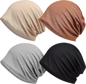 Women's Summer Beanie for Men Hat Boho Hats Adult Dwarf Hats Chemo Cap Cancer Headwear Caps Baggy Skull Sleep Cap Nightcap
