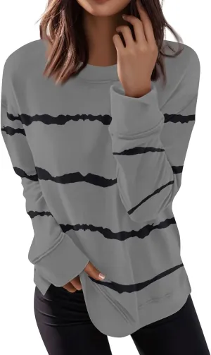 Womens Sweatshirt Oversized Crew Neck Pullover Tops Casual Long Sleeve Shirts Going Out Trendy Outfits