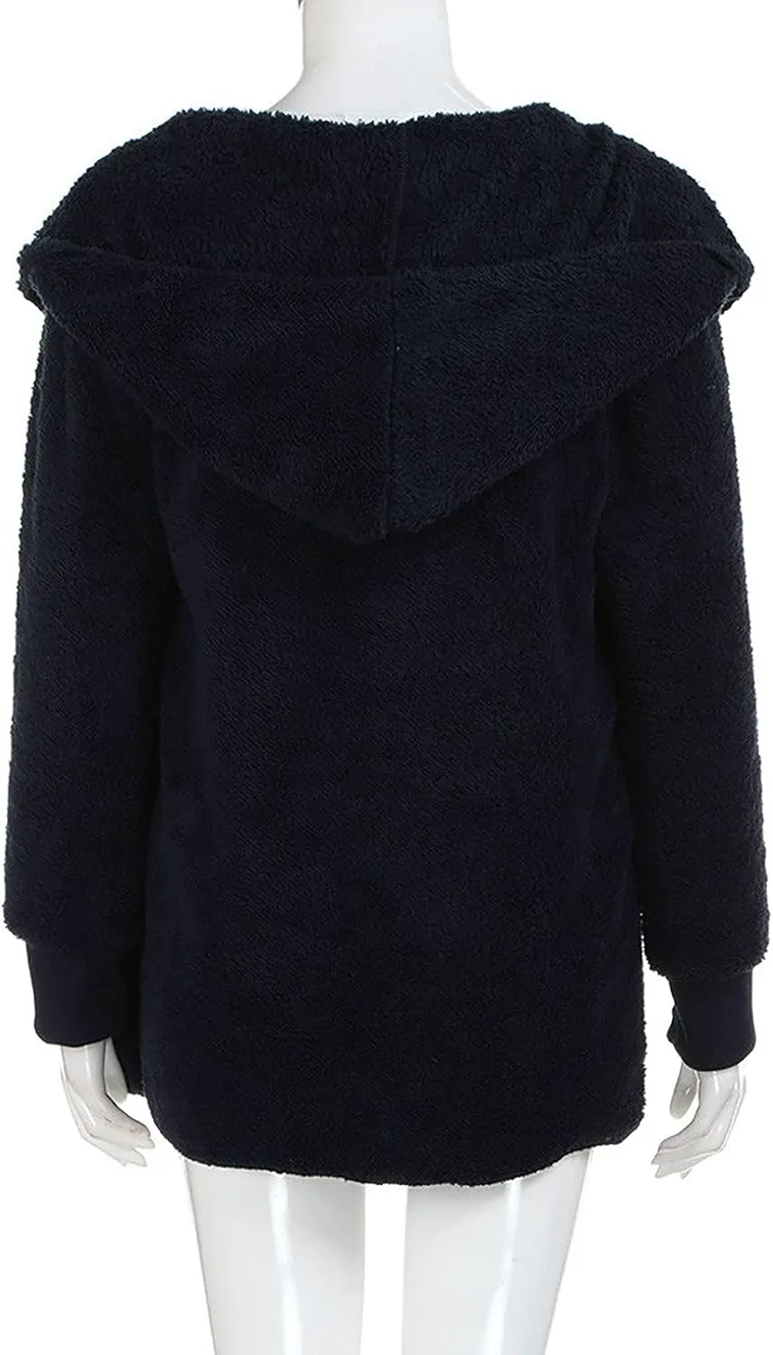Womens Tops Long Sweater Coat Plush Outerwear Oversized Hoodies Shirts Open Front Hooded Cardigan Draped Pockets