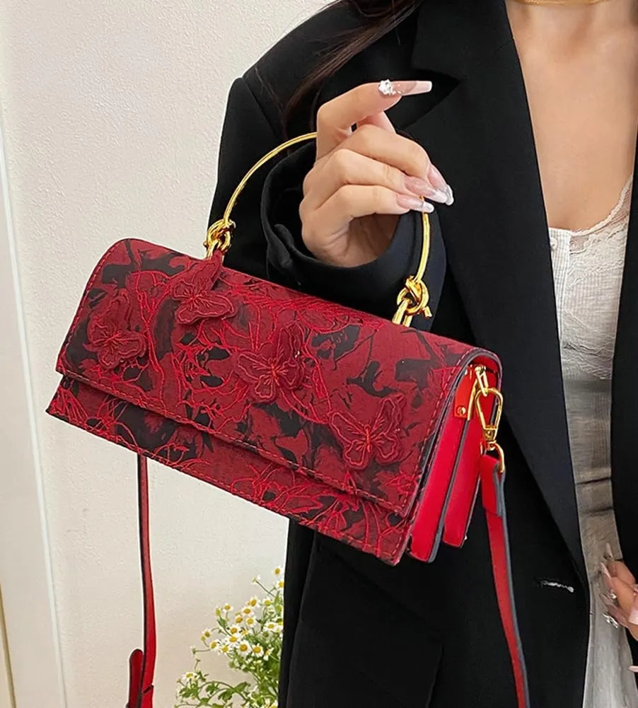 Womens Trendy Evening Clutch Y2k Shoulder Crossbody Bag Small Tote Purse Handbags Vegan Leather Satchels for Wedding
