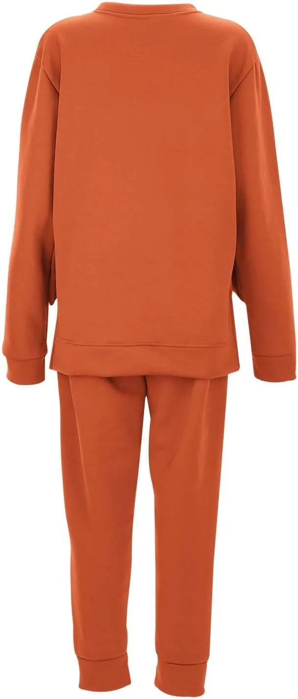 Women's Two Piece Tracksuit Fall Long Sleeve V Neck Althteic Outfit Hoodie Sweatshirt Long Pants Outfits