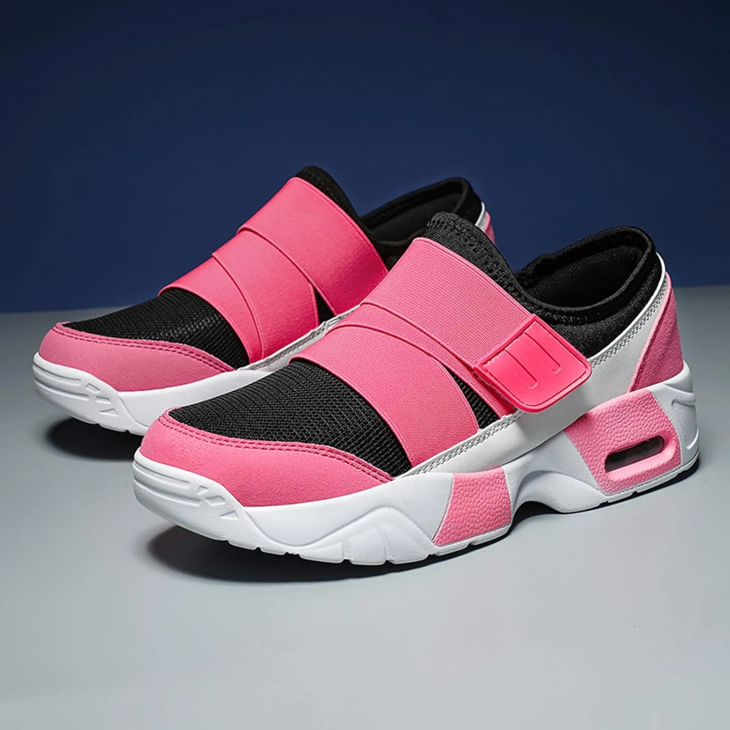 Womens Walking Shoes Slip on Comfy Knitted Non Slip Vintage Wide Running Shoes Breathable Mesh Sports Workout Tennis Shoes Fashion Lace Up Sneakers