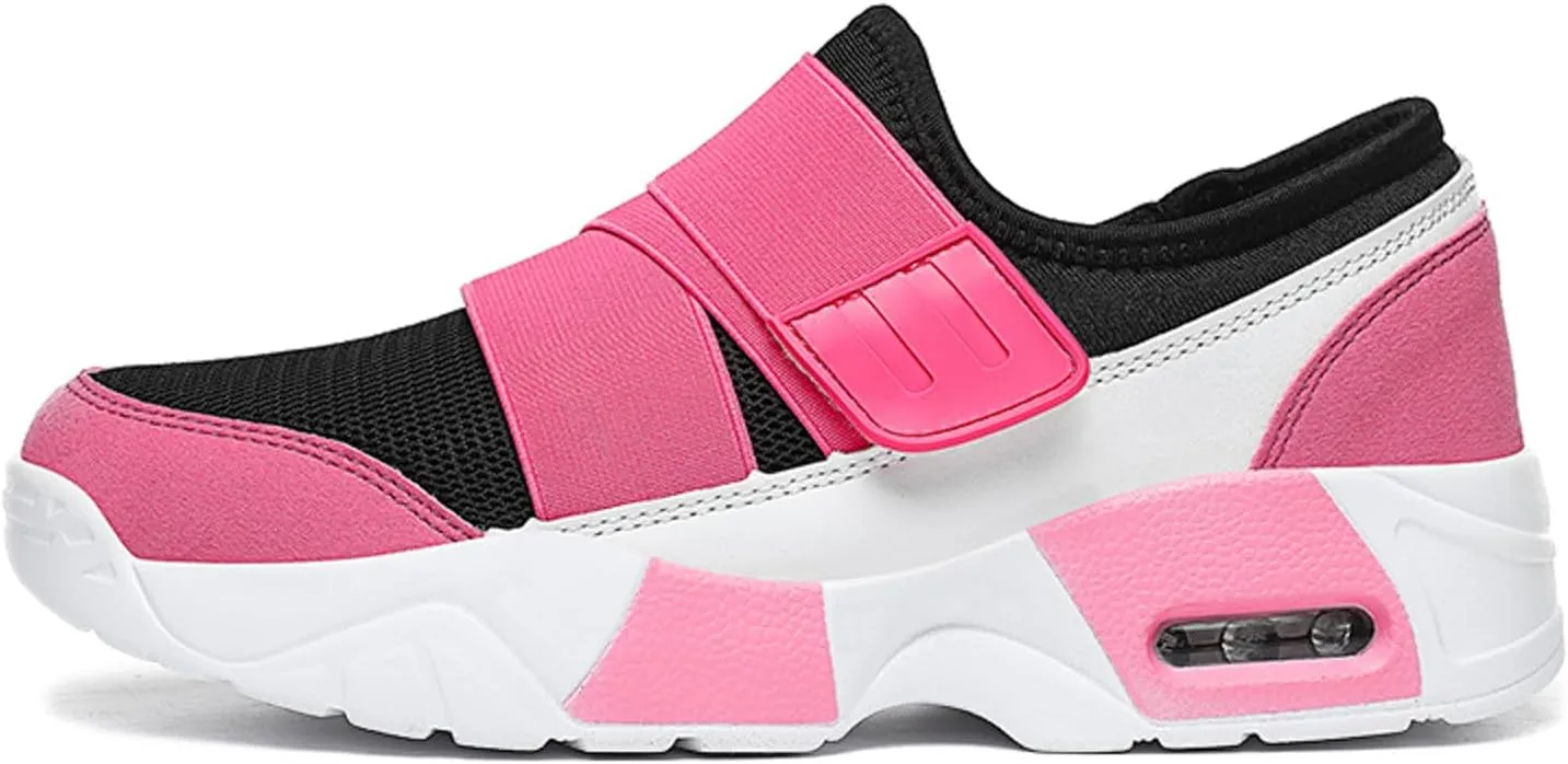 Womens Walking Shoes Slip on Comfy Knitted Non Slip Vintage Wide Running Shoes Breathable Mesh Sports Workout Tennis Shoes Fashion Lace Up Sneakers