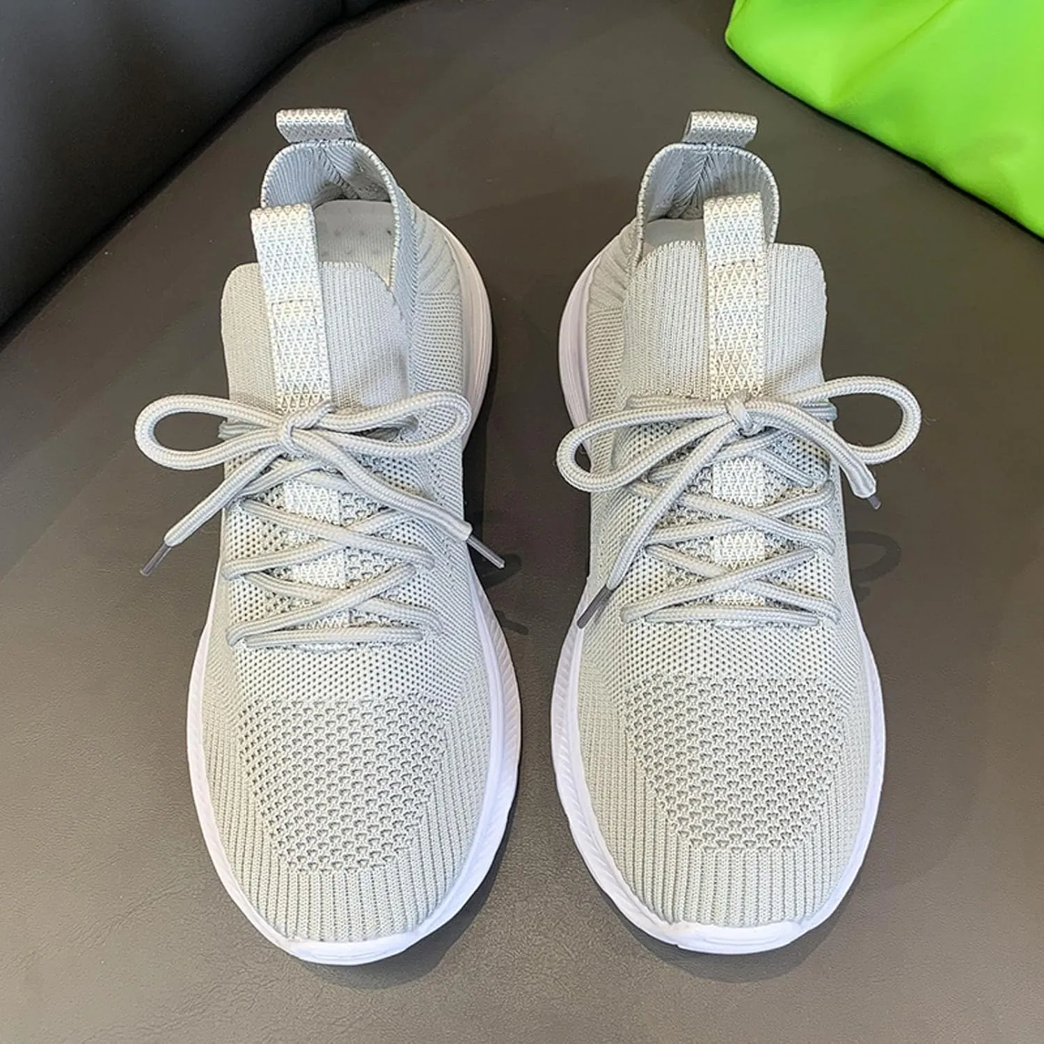 Womens Walking Shoes Slip on Memory Foam Non Slip Comfortable Running Shoes Breathable Mesh Sports Workout Tennis Shoes Fashion Lace Up Sneakers