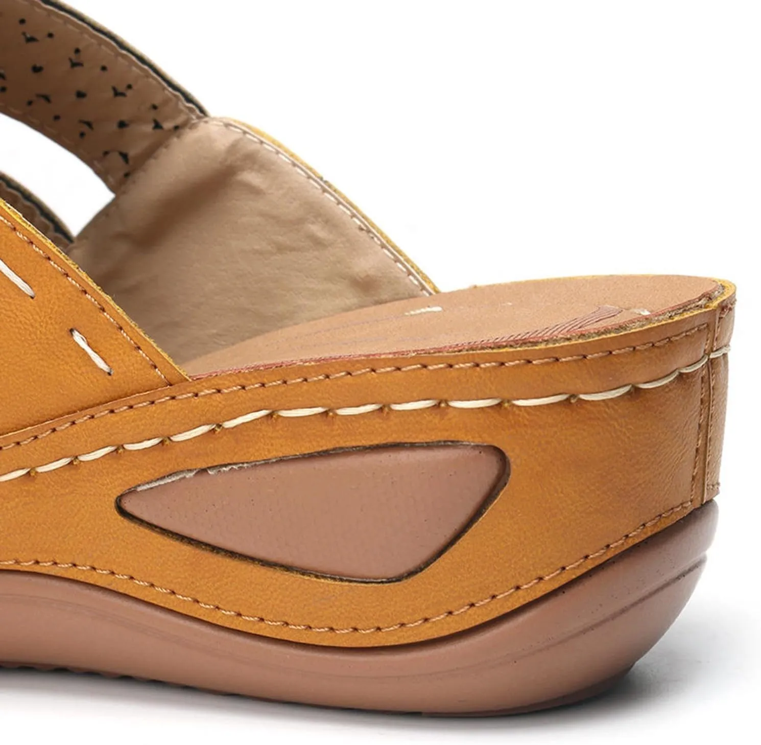 Women's Wedge Sandals Open Toe Hollow Out Slip On Slides Shoes Casual Outdoor Slides Womens Flat Shoes Women
